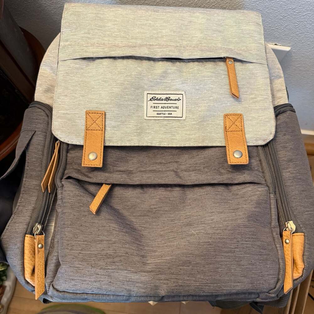 Eddie Bauer Cascade First Adventure Backpack Diaper Bag Gray